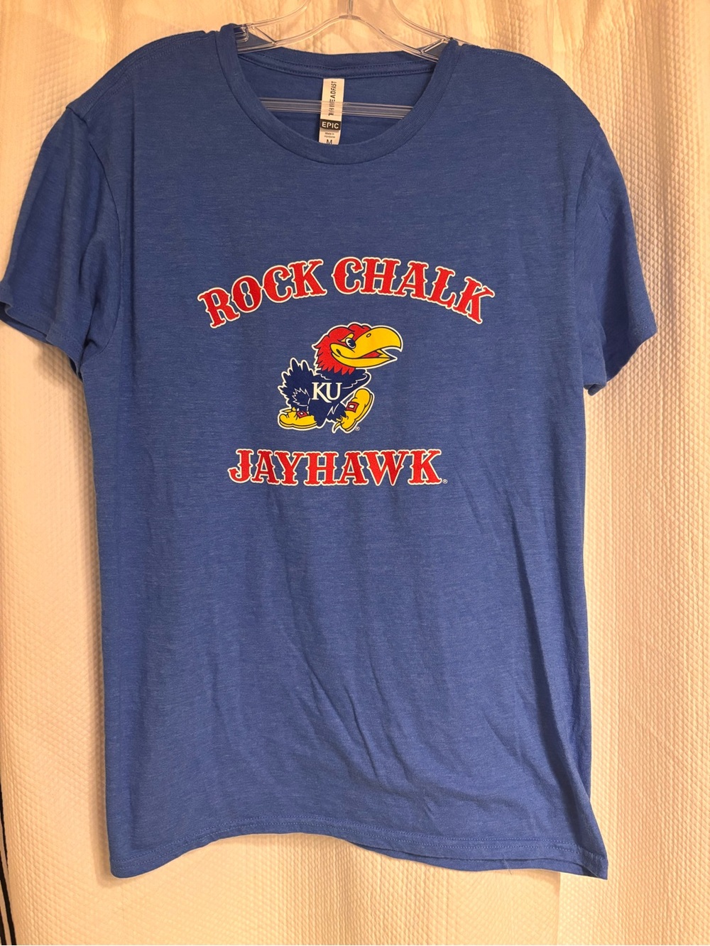 Kansas Jayhawks Blue 'Rock Chalk Jayhawk' Crewneck T-Shirt